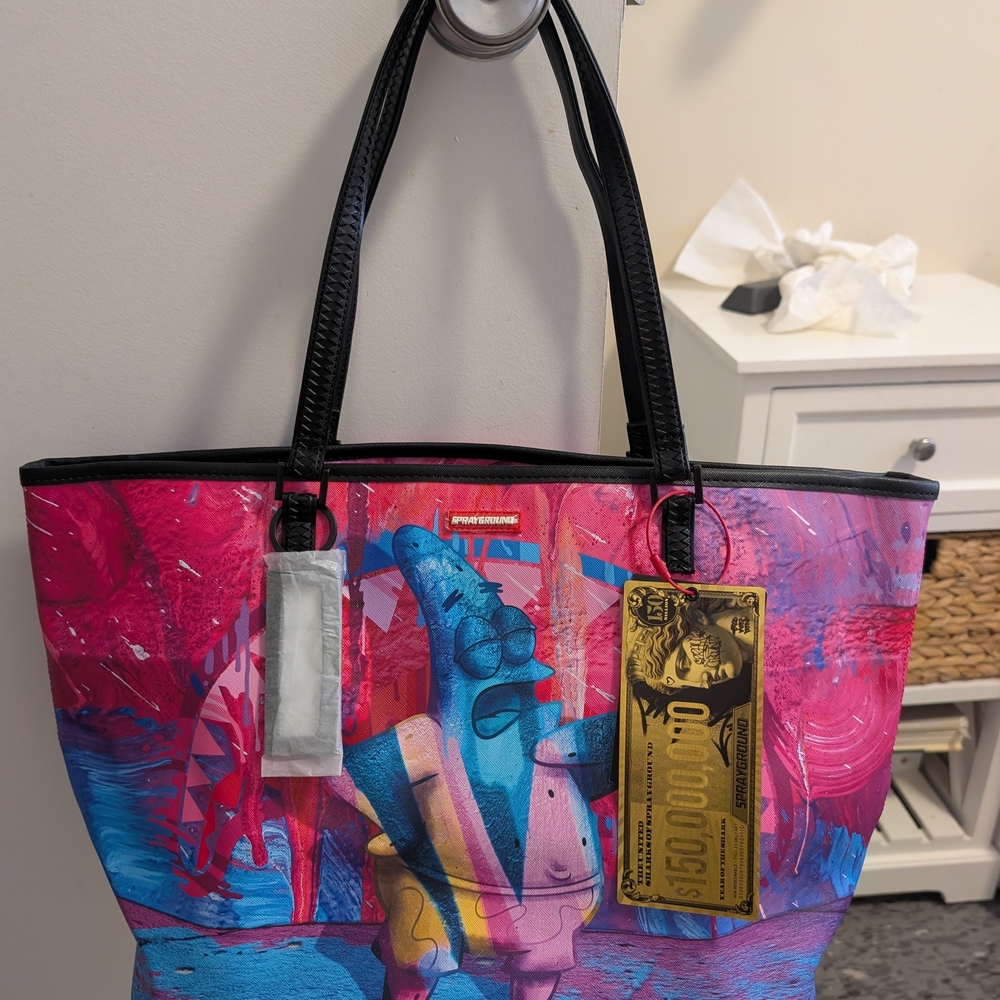 Sprayground Pink and Blue Artistic Tote